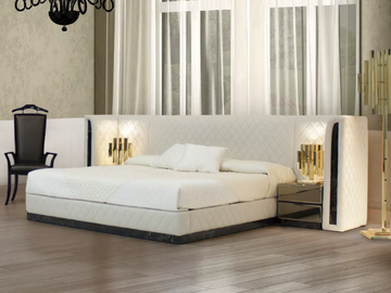 ROYAL - Leather double bed with upholstered headboard by formitalia luxury group - view 3